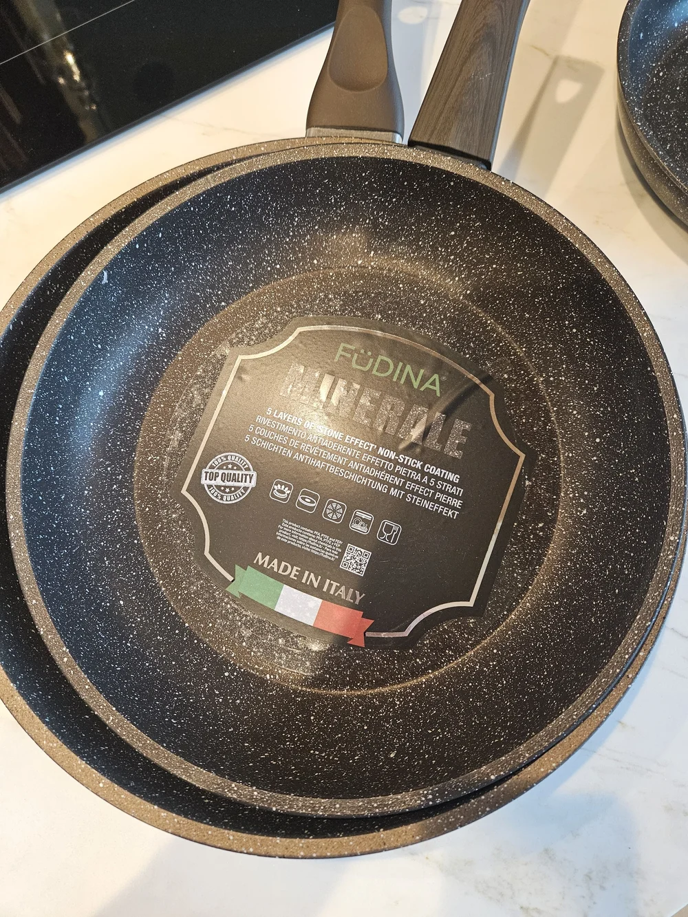 Black Speckled Nonstick Frying Pan Set - 3-Piece